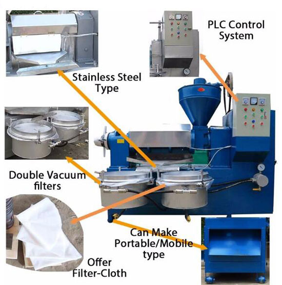details of automatic screw oil press machine