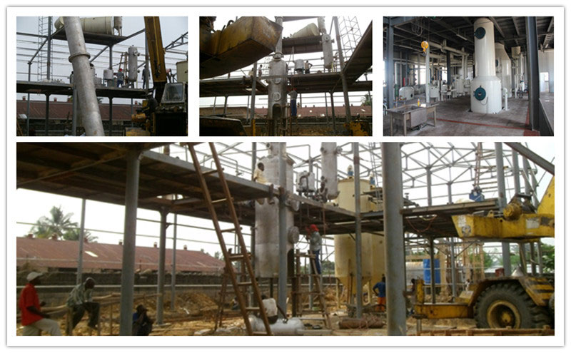edible oil deodorizing tower and its installation for refinery in Congo