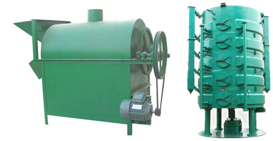 rotary oilseeds roasting machine and vertical cooking machine
