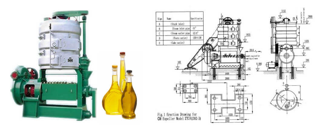 sunflower oil squeezing mill  drawing instruction